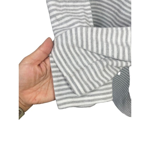 Soft Surroundings Sweater M Striped Gray Cowl‎ Neck Pullover Sweater Womens - Picture 4 of 8